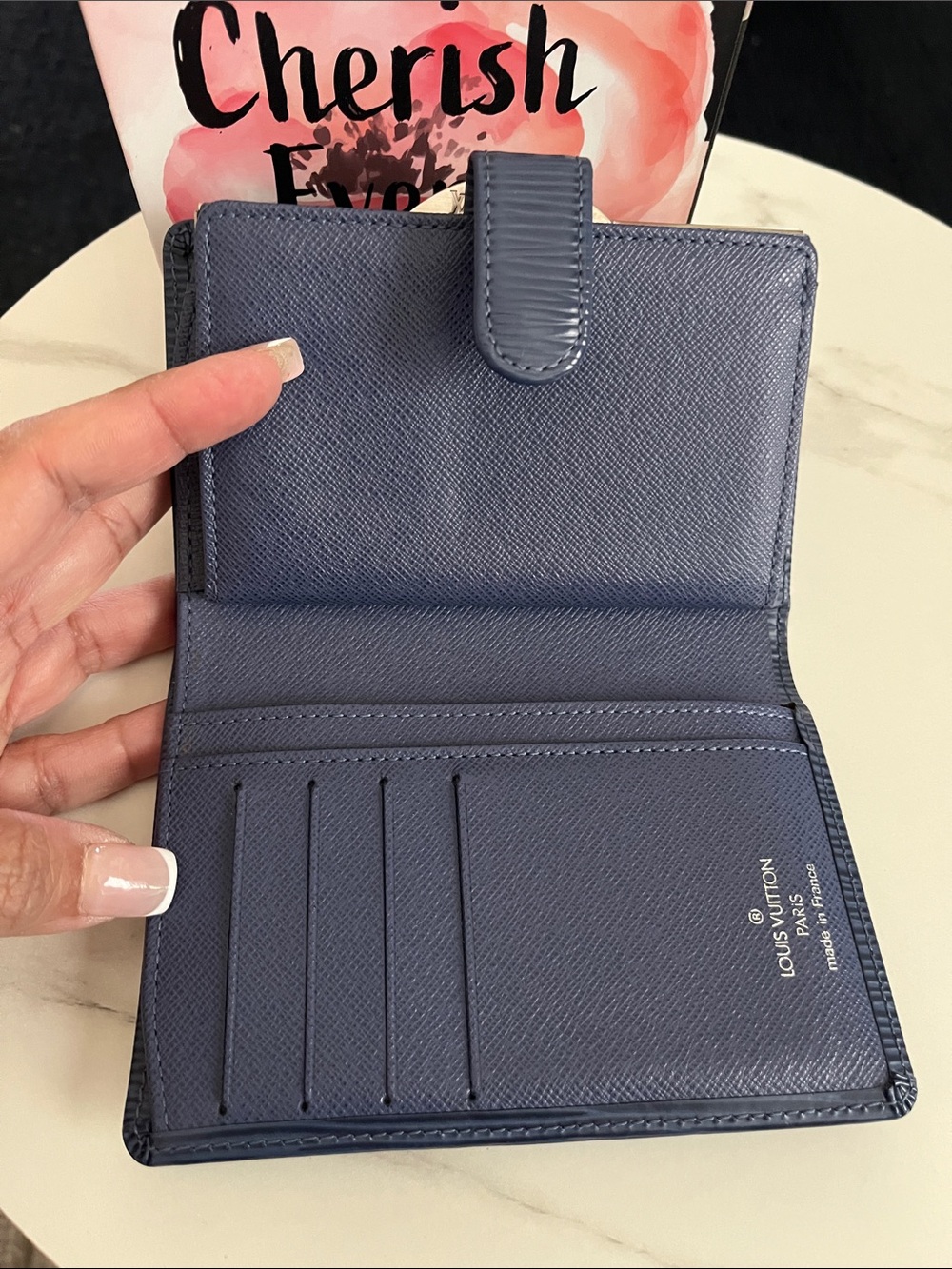 Louis Vuitton Navy Blue Snap Wallet